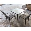 Image 1 : patio set  3 chairs and a glass top table 27 1/2"h x 38 1/2"L&w
