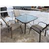 Image 2 : patio set  3 chairs and a glass top table 27 1/2"h x 38 1/2"L&w
