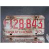Image 3 : two vintage 1971 Sask license plates