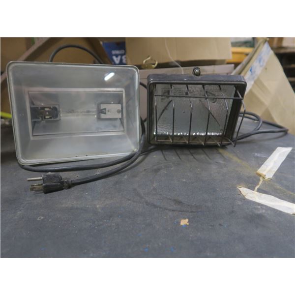 two halogen work lamps