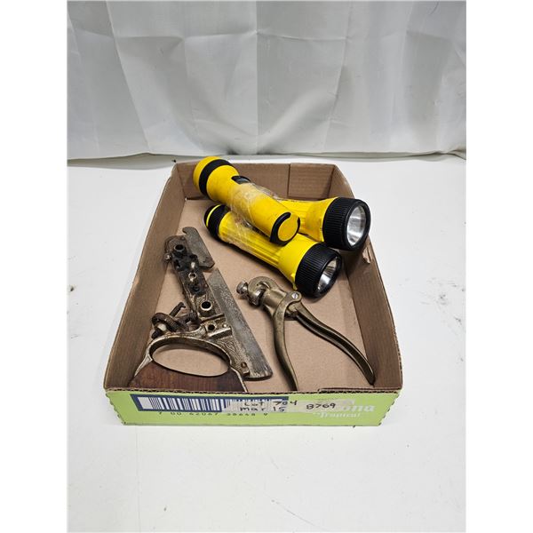 3 - Flashlights, Antique Plainer, Misc Tools