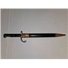 Image 1 : Antique Pre WWII German 98K Mauser Bayonet w/ Hooked Quillon and Matching Leather & Brass Scabbard