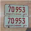 Image 1 : licence plate Sask 1971 5 digit pair