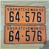 Image 1 : licence plate Sask 1950 5 digit pair