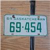 Image 1 : licence plate Sask 1964 5 digit