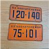 Image 1 : 2 licence plates Sask one 6 digit and one 5 digit