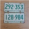 Image 1 : 6 licence plate Sask 1966 6 digit