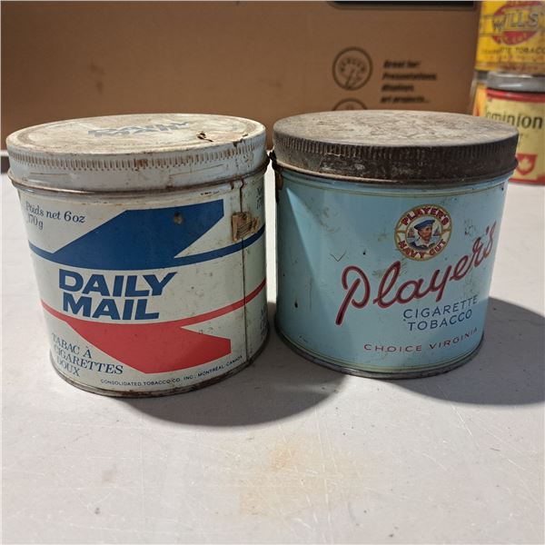 2 tobacco tins player and daily mail
