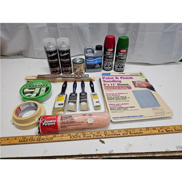 Box of Misc Paint Supplies
