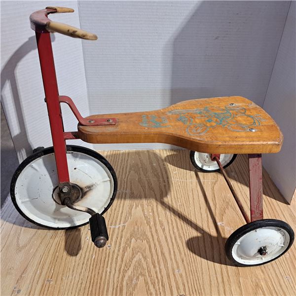 Wood tricycle 20"-L 13"W- 17"H