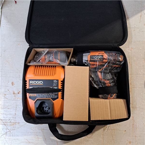 Ridgid cordless drill with battery and charger