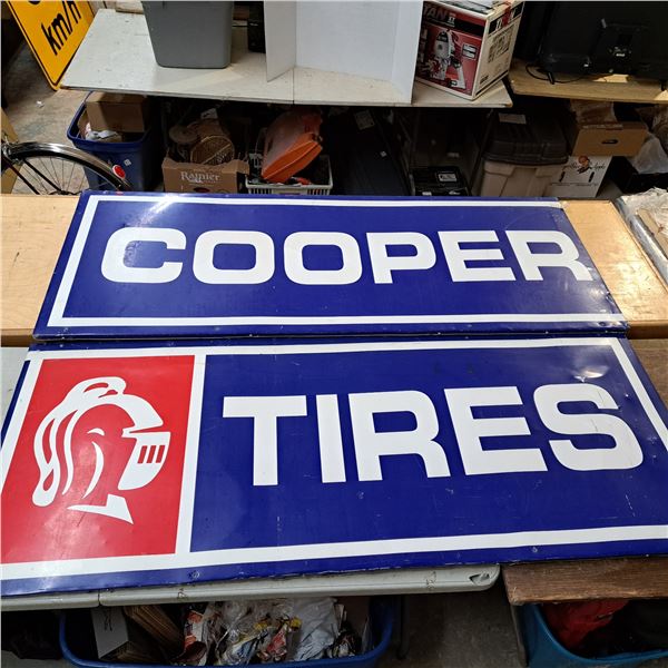 Cooper tire sign 70.5"L by 28.75" H