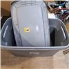 Image 1 : 2 silver bins 1 lid plastic