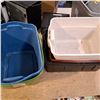 Image 1 : 5 various color bins plastic