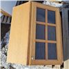 Image 1 : brown cabinet conner piece glass window, 24"L- 24"W- 18" H