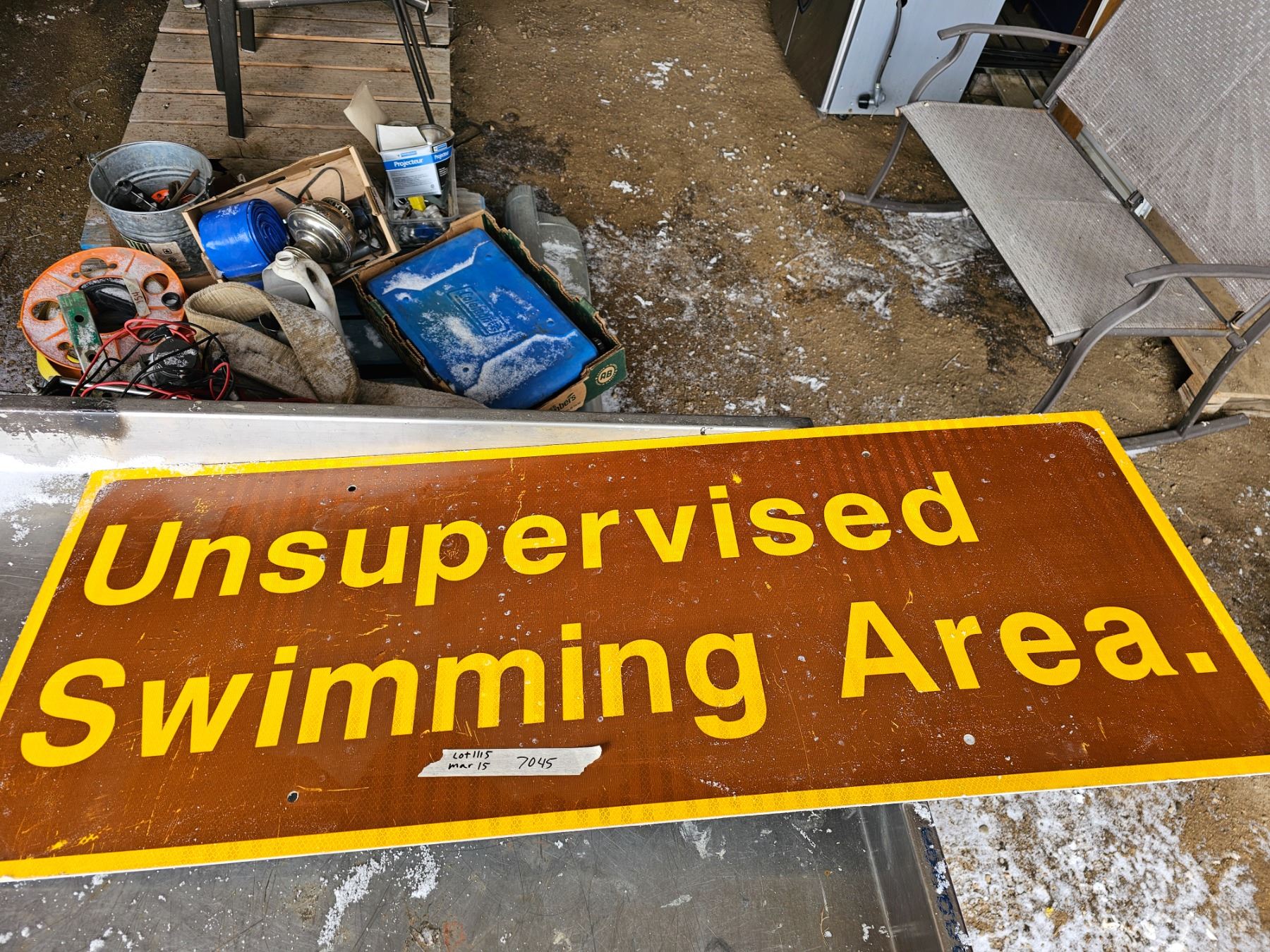 Pool Unsupervised Sign Unsupervised Swimming Area Sign