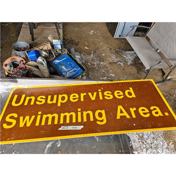 Unsupervised Swimming Area Sign