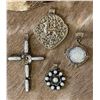 Image 1 : CRAIG DIXON: Tibetan Silver Pendants with Mother of Pearl and Floral/Animal Repoussé Design