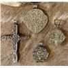 Image 2 : CRAIG DIXON: Tibetan Silver Pendants with Mother of Pearl and Floral/Animal Repoussé Design