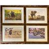 Image 1 : BRIAN FIENHOLD: Set of Four Beautifully Framed Dangerous Game Lithograph Prints
