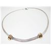 Image 1 : RUSSELL & MARY EDITH STACY: Two-Tone Necklace with Matching Dangle Earrings