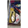 Image 2 : BOX OF JUMPER CABLES, STETOSCOPE, HOUSE WIRE AND MORE