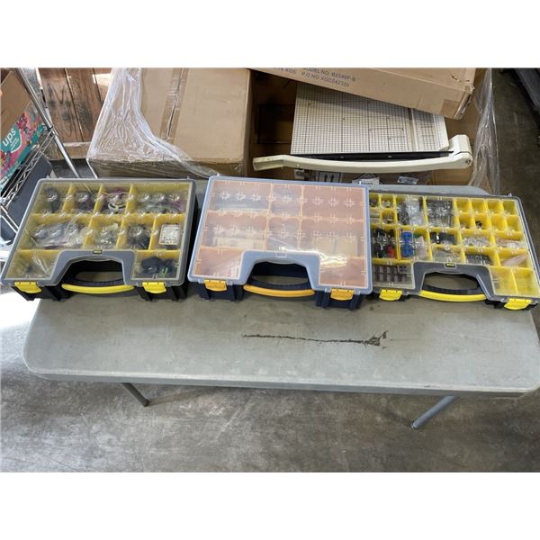 ASSORTED ELECTRICAL COMPONENTS IN CARRY CASES