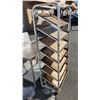 Image 2 : ALUMINUM 6 SHELF BAKERS SLANTED RACK ON WHEELS