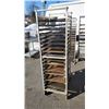 Image 1 : ALUMINUM BAKERS RACK ON WHEELS WITH 15 PERFORATED TRAYS