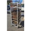 Image 1 : ALUMINUM BAKERS RACK ON WHEELS WITH 15 PERFORATED TRAYS