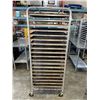 Image 1 : ALUMINUM BAKERS RACK ON WHEELS WITH 19 PERFORATED TRAYS