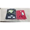 Image 1 : 5 NEW LADIES SIZE 8 BLACK AND GREEN GOLF SHIRTS, ONE IS BLACK AND ORANGE, AND 5 NEW RED ATHLETIC SHI
