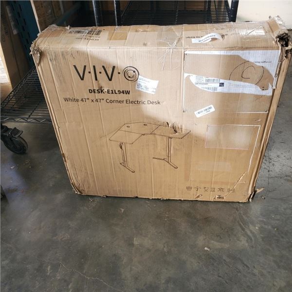 WHITE 47" X 47" ELECTRIC CORNER DESK