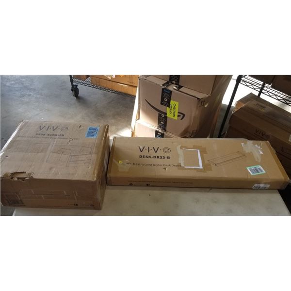 VIVO BLACK UNDER DESK LOCKABLE DRAWER SET AND EXTRA LONG UNDER DESK DRAWER