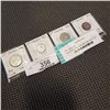 Image 1 : 1942 4 CANADIAN COINS WAR TIME WORLD WAR II 25 CENTS 10 CENTS .800 SILVER PLUS 5 CENTS AND ONE CENT