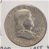 Image 2 : 1963 USA SILVER.900 50 CENT PIECE DENVER MINT LAST BEN FRANKLIN COIN