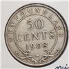 Image 2 : 1908 NEWFOUNDLAND 50 CENT PIECE .925 SILVER EDWARD THE 7TH MINTAGE 160,000