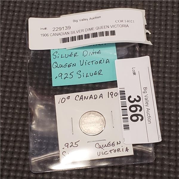1900 CANADIAN SILVER DIME QUEEN VICTORIA 925 SILVER