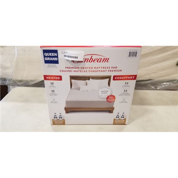 SUNBEAM PREMIUM QUEENSIZE HEATED MATTRESS RETAIL $129