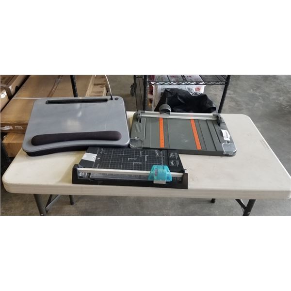 LAP DESK AND PAPER CUTTERS