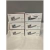 Image 1 : 6 NEW MONACO SATIN DOOR HANDLES, 3 ENTRANCE LOCKING WITH KEYS, 3 PRIVACY LOCKING, ANSI GRADE 3