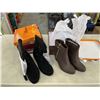 Image 2 : 2 NEW PAIRS OF LEATHER BOOTS SIZE 6.5 AND 7.5