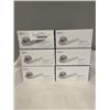 Image 1 : 6 NEW DOOR HANDLES, LONDON SATIN CHROME PASSAGE SETS, WITH HARDWARE, GRADE 3