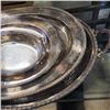 Image 2 : 3 LARGE SILVER PLATE PLATTERS, AND DISH