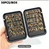 Image 1 : NEW 50PCS ASSORTED WET FLY FISHING LURES SET WITH TACKLE BOX, MIXED COLOR BIONIC FLY BAITS