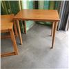 Image 3 : 2 VINTAGE END TABLES ONE HAS SLOTS FOR TV TRAYS TO SLIDE IN UNDERNEATH