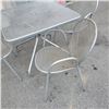 Image 3 : PATIO TABLE AND 4 METAL CHAIRS