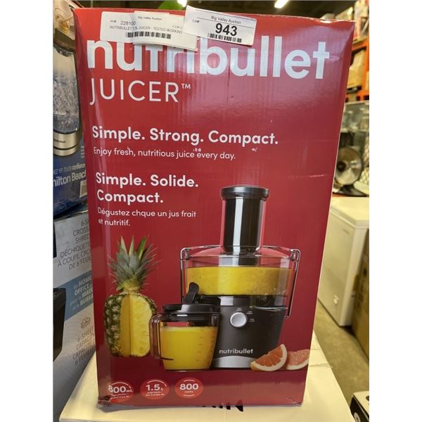 NUTRIBULLET 1.5L JUICER - TESTED WORKING