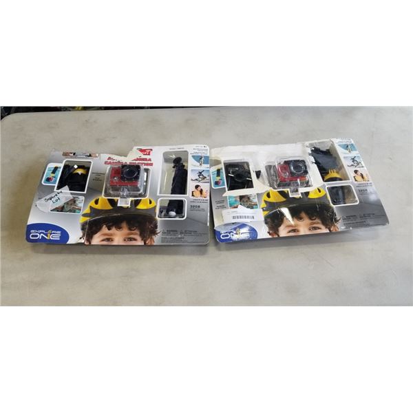 2 ACTION CAMERAS  WITH ACCESSORIES