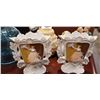 Image 2 : 2 VINTAGE FIGURAL LAMPS WITH PAIR OF COTTAGE TYPE VASES AND BEEHIVE PARTY LIGHT